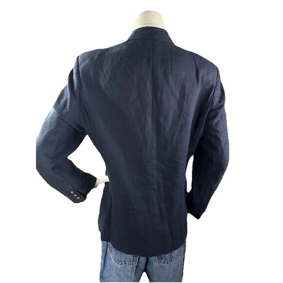 Banana Republic | M Medium Navy Blue 100% Linen Blazer Sport Coat Jacket NWOT - Picture 6 of 12
